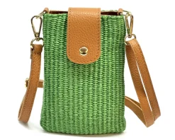Argelia Raffia and Leather Crossbody Bag*Florence New