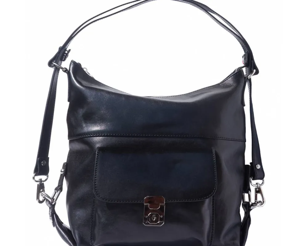 Barbara Convertible Leather Shoulder and Backpack Bag*Florence Fashion