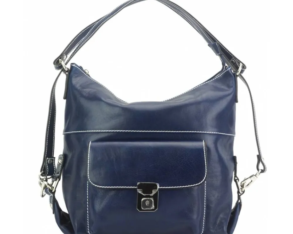 Barbara Convertible Leather Shoulder and Backpack Bag*Florence Fashion