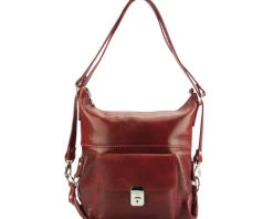 Barbara Convertible Leather Shoulder and Backpack Bag*Florence Fashion