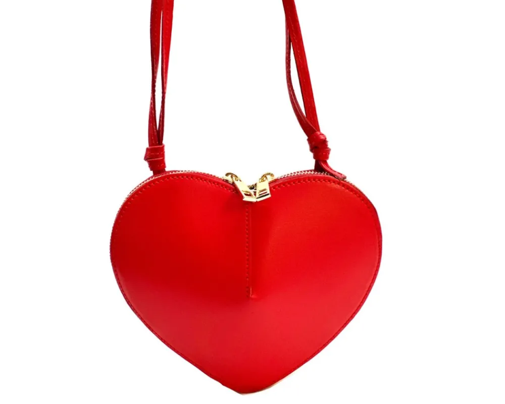 Cuoretta Mini Heart-Shaped Leather Crossbody Bag*Florence Discount