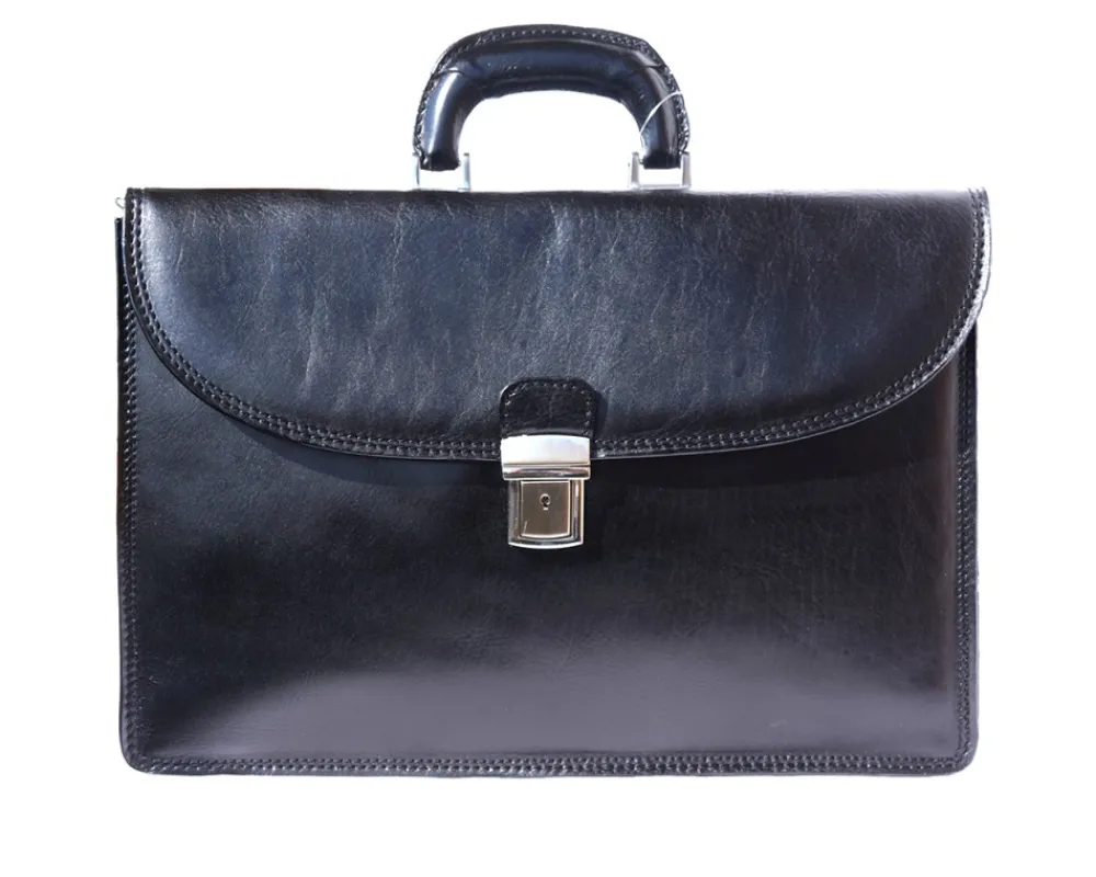 Genuine leather briefcase with three compartments*Florence Best