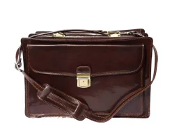 Leather briefcase Business class with two compartments*Florence Hot