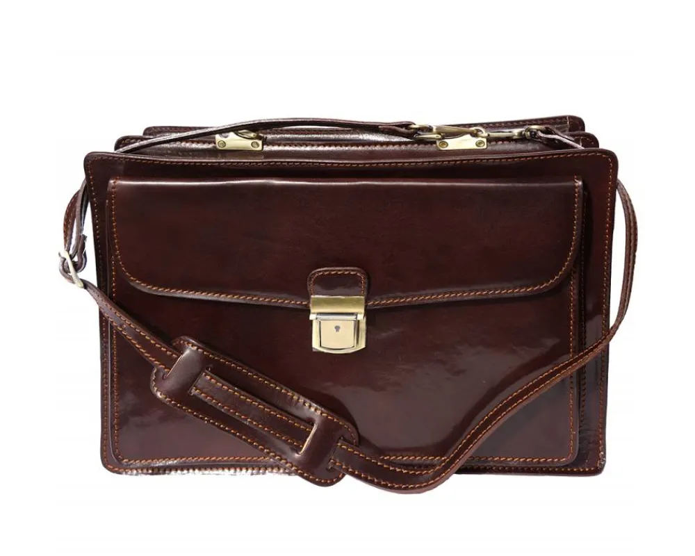 Leather briefcase Business class with two compartments*Florence Hot