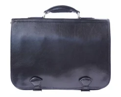 Leather briefcase in two compartments with double pockets on the front*Florence Clearance