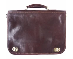 Leather briefcase with two compartments*Florence Fashion