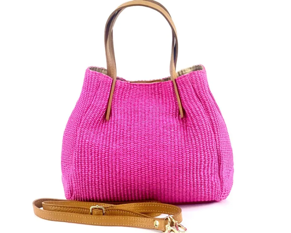 Ludmilla Handmade Raffia and Leather Bag*Florence Online