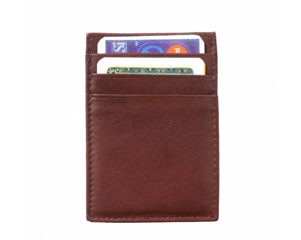 Luigi Leather Card Holder Money Clip*Florence Outlet