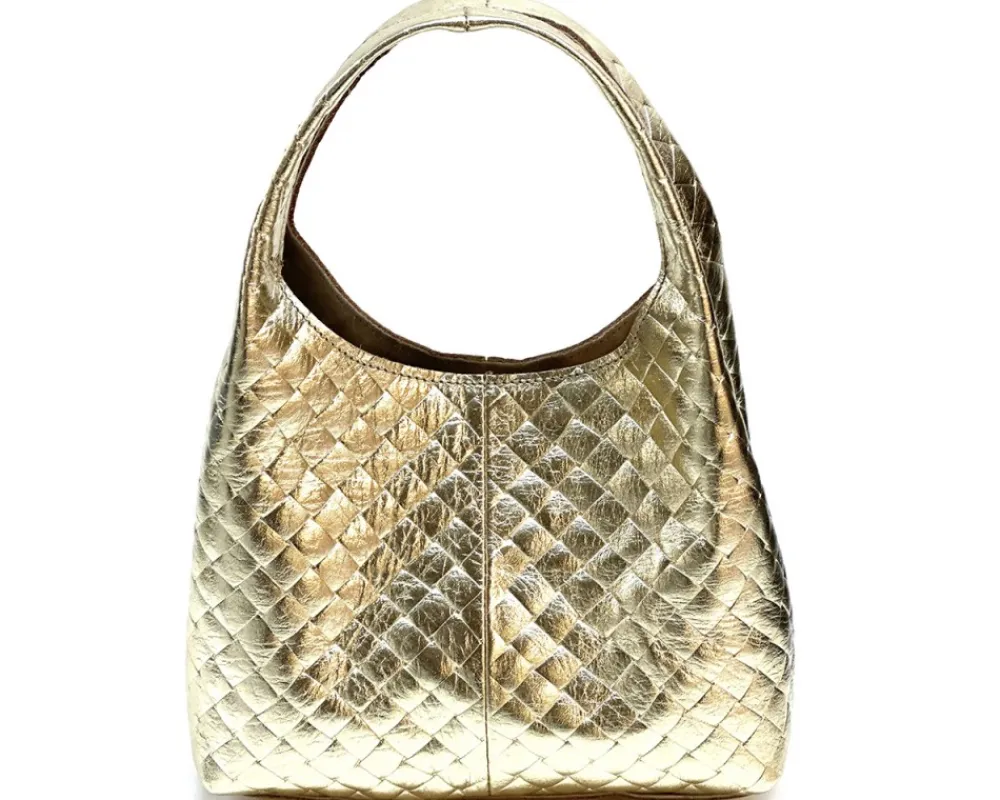 Regina Italian Handmade Quilted Leather Hobo Bag*Florence Fashion