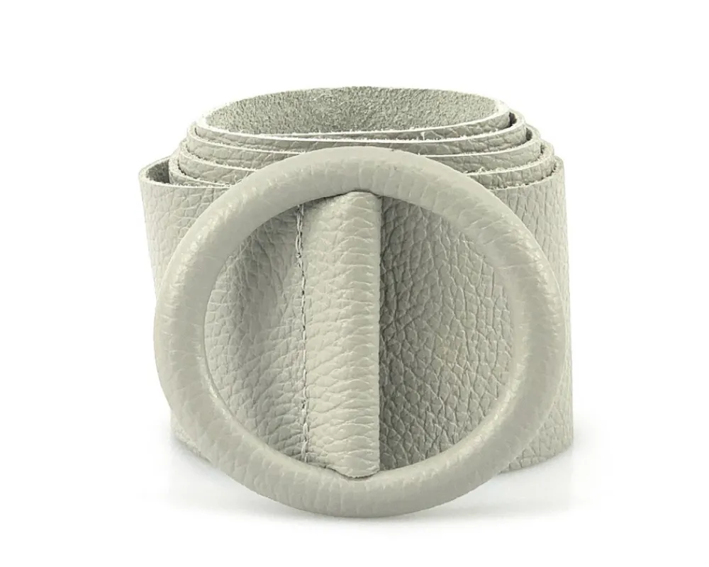 Rings of Elegance Genuine Leather Belt with Decorative Ring*Florence Hot