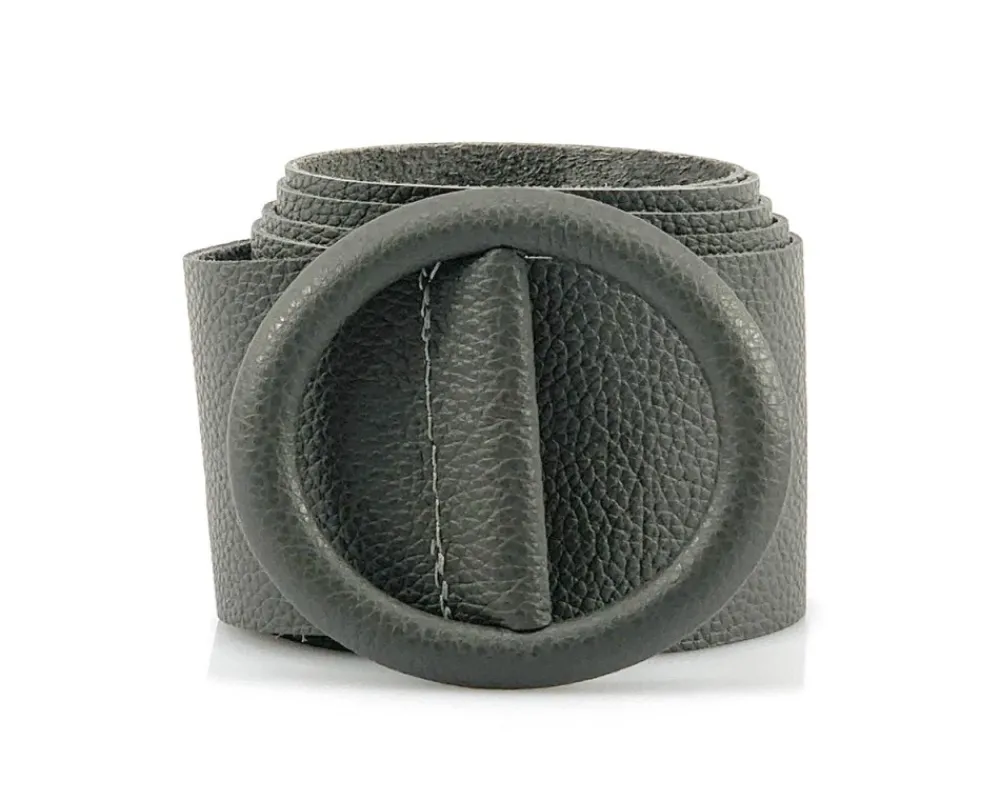 Rings of Elegance Genuine Leather Belt with Decorative Ring*Florence Hot