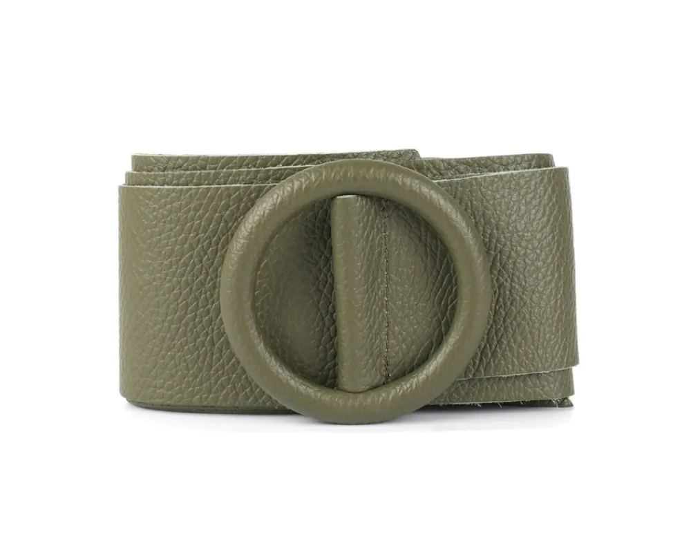 Rings of Elegance Genuine Leather Belt with Decorative Ring*Florence Hot