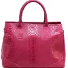 Serpentina Genuine Leather Bag with Python Print*Florence Clearance
