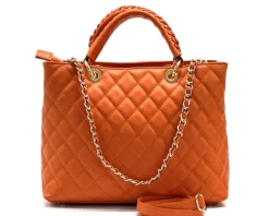 Severa Italian Genuine Leather Quilted Handbag*Florence Best