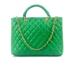 Severa Italian Genuine Leather Quilted Handbag*Florence Best