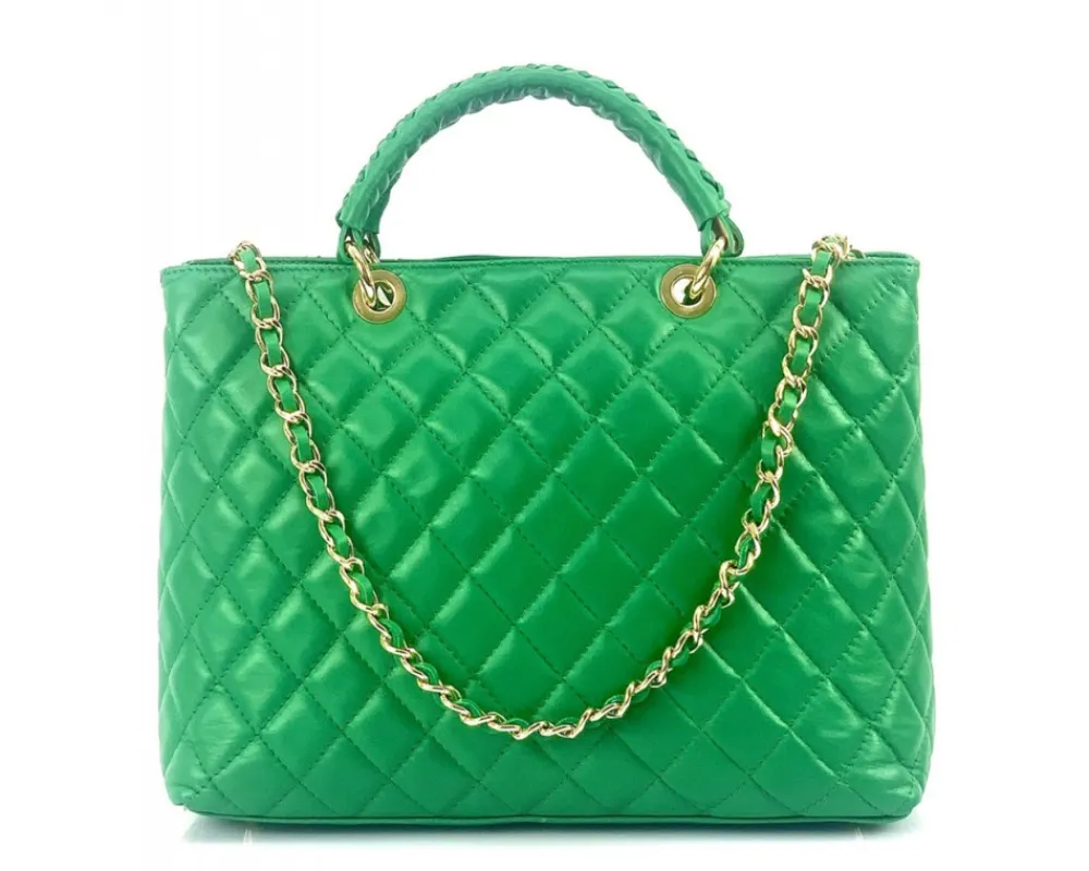 Severa Italian Genuine Leather Quilted Handbag*Florence Best