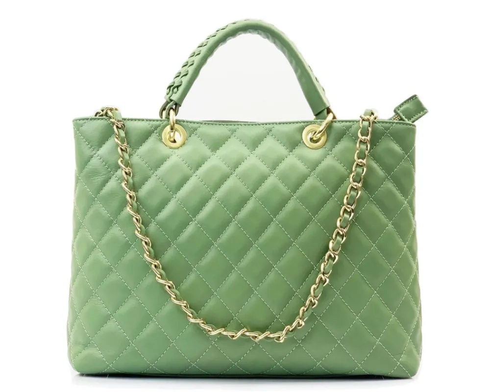 Severa Italian Genuine Leather Quilted Handbag*Florence Best