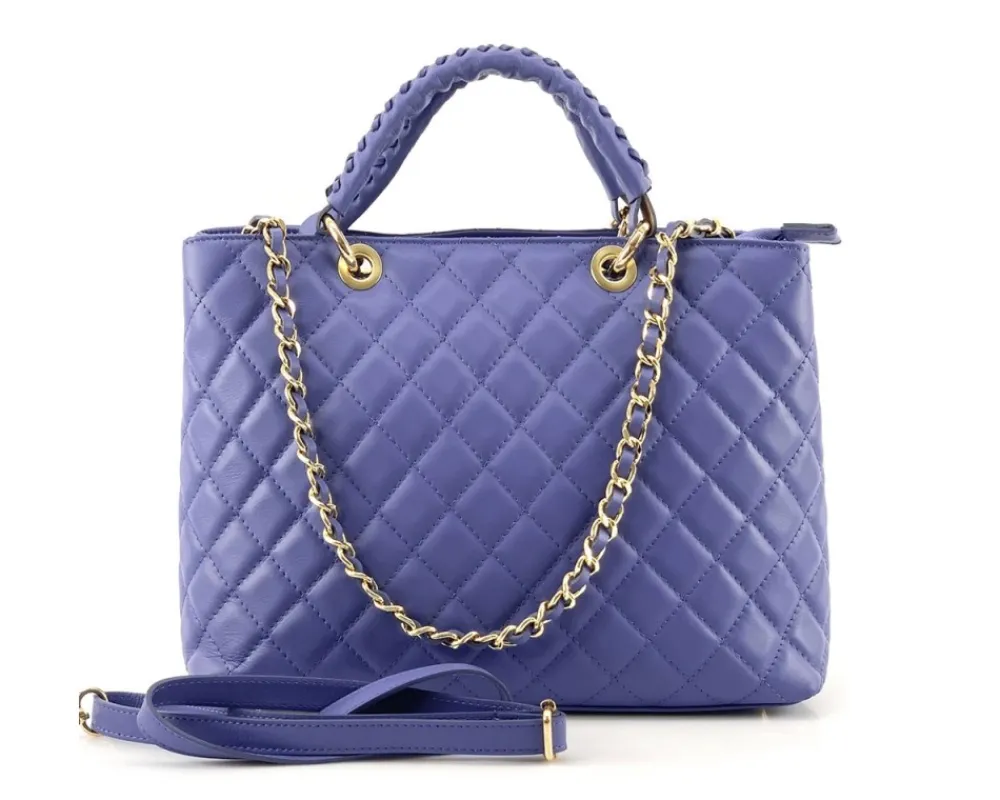 Severa Italian Genuine Leather Quilted Handbag*Florence Best