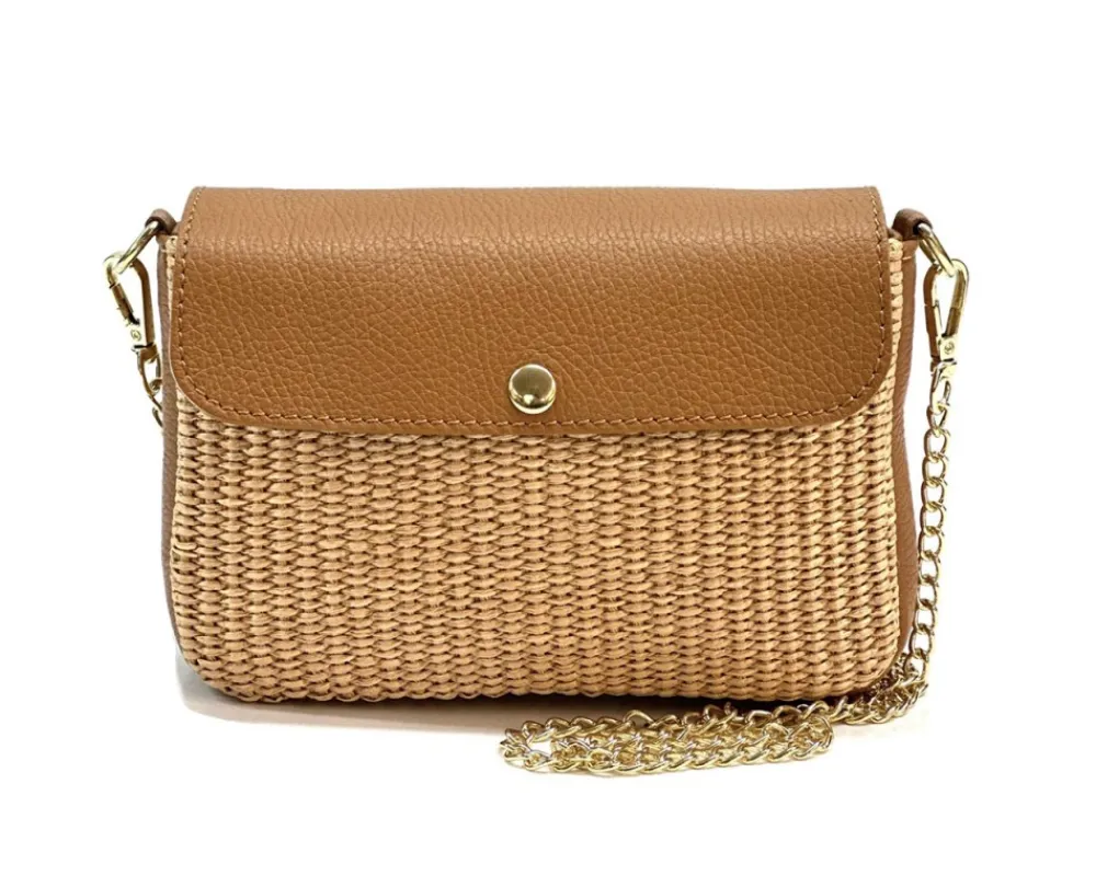 Solea Straw and Leather Clutch & Crossbody Bag*Florence Online