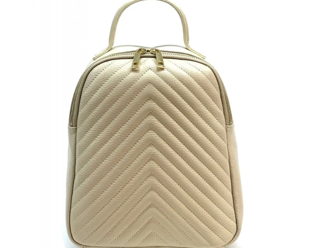 Tuscany Quilted Italian Leather Backpack with Chevron Pattern*Florence Sale