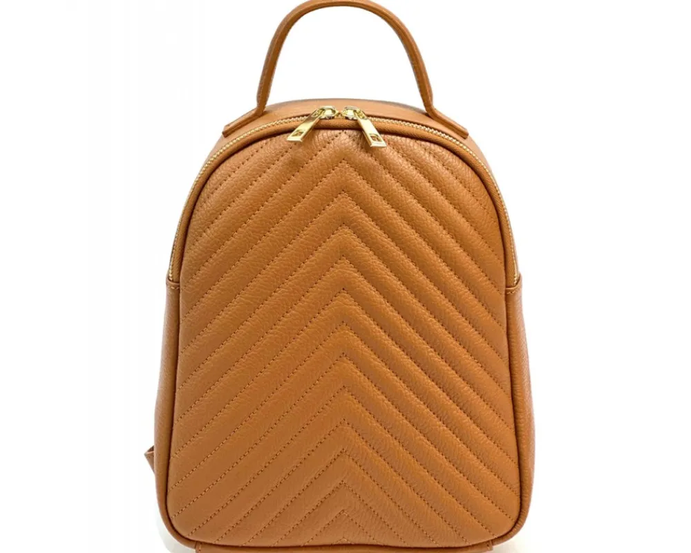 Tuscany Quilted Italian Leather Backpack with Chevron Pattern*Florence Sale